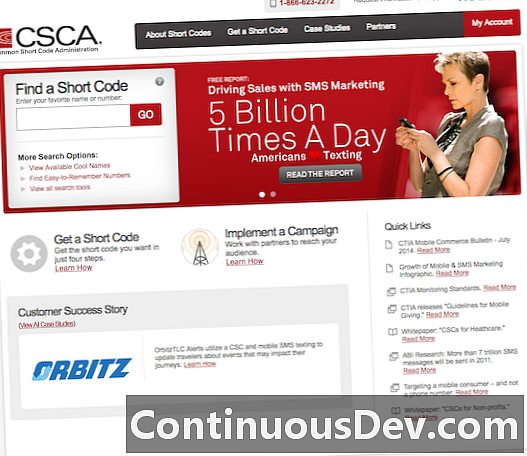 Common Short Code Administration (CSCA)