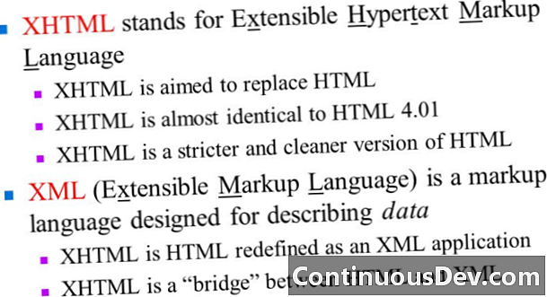 Extensible Hypertext Markup Language (XHTML)