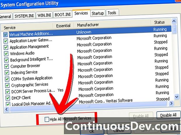 Microsoft sistēmas konfigurācijas utilīta (MSConfig)